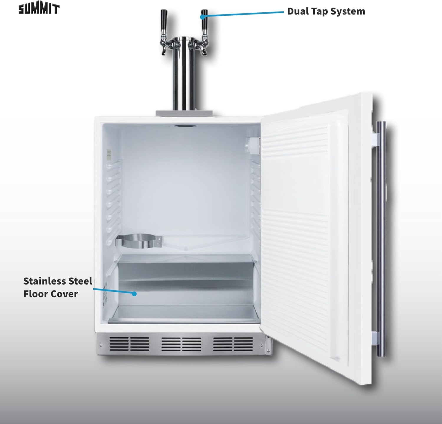 Summit 24" Undercounter Kegerator, Dual Tap Kit, ADA Compliant, White - SBC58WHBIADA