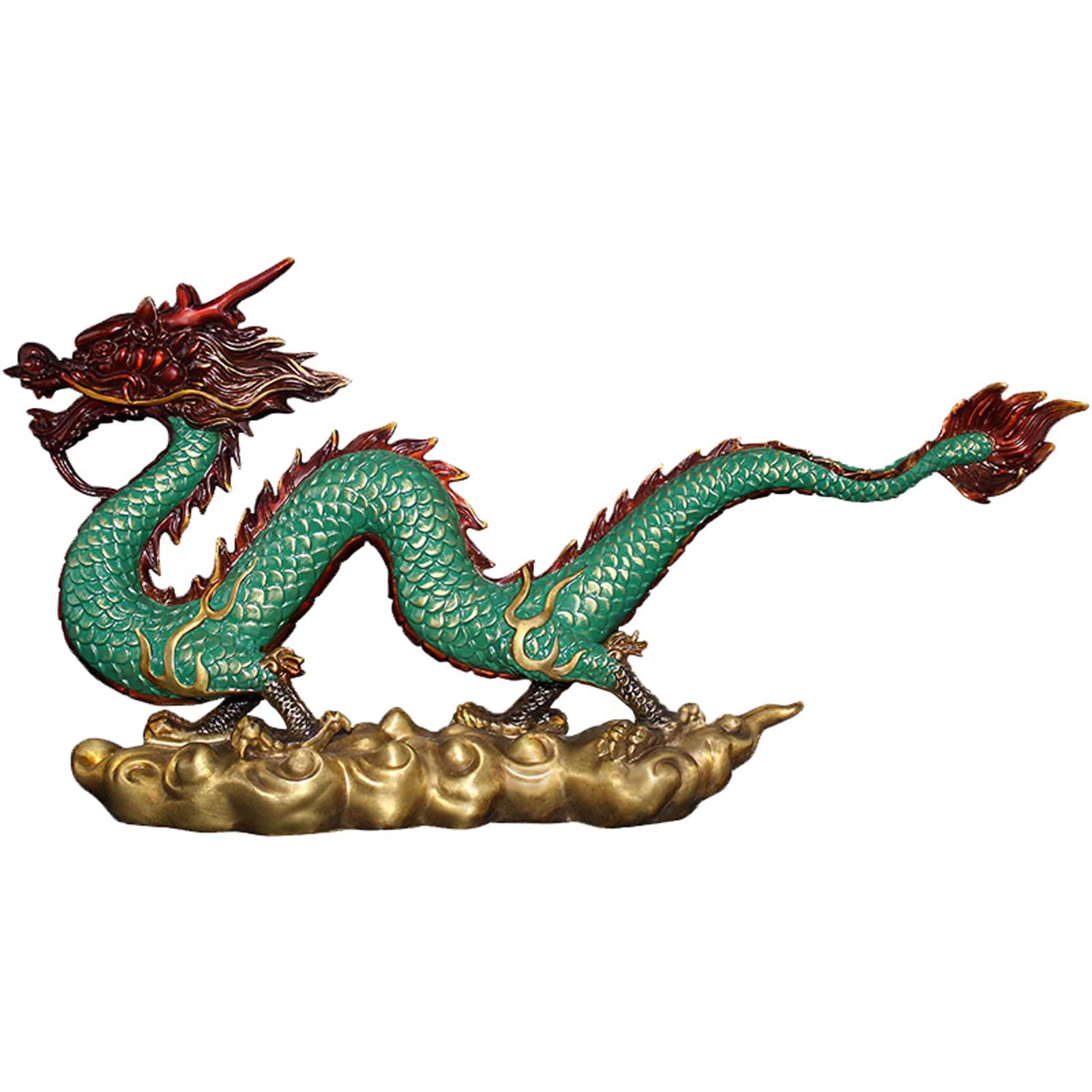 Dtse Chinesischer Feng Shui Drache Glücks-Jade-Figur Für