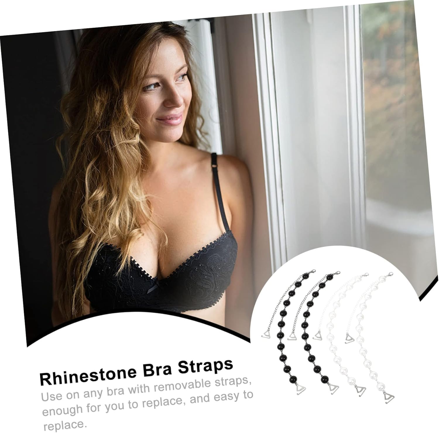 3sets Beautiful Pearl Bra Straps Slip Bra Shoulder Straps Set 2pairs*3