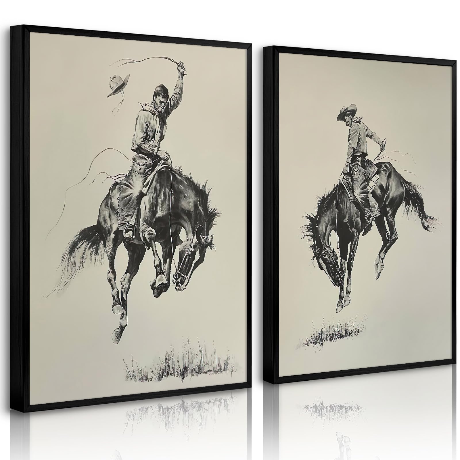 Western Cowboy Wall Art Decor Vintage Farmhouse Prints Western Cowboy Canvas Poster Retro Southwestern Wall Art Antique West Pictures Vintage Painting