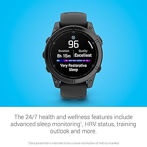 Garmin fnix E 47 mm, AMOLED, Premium Multisport GPS Smartwatch, Long-Lasting Battery Life, Slate Gray Steel with Black Band