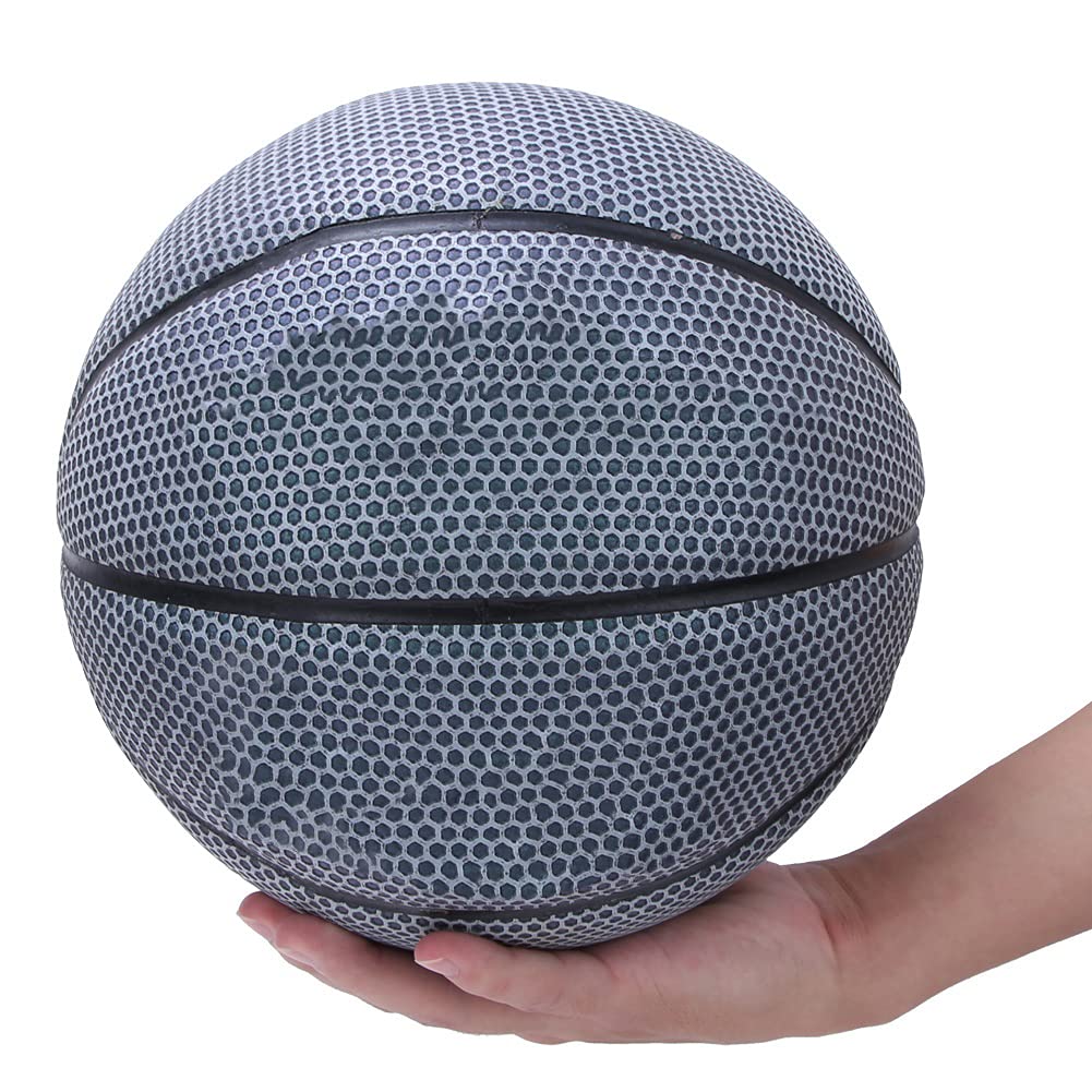 Changor Świecąca Piłka do Koszykówki z Unikalnymi Wzorami, Rozmiar 23 Cm | Trwała odblaskowa skóra PU, Nadaje się do treningu w pomieszczeniach i na świeżym powietrzu, Elastyczny gumowy pęcherz