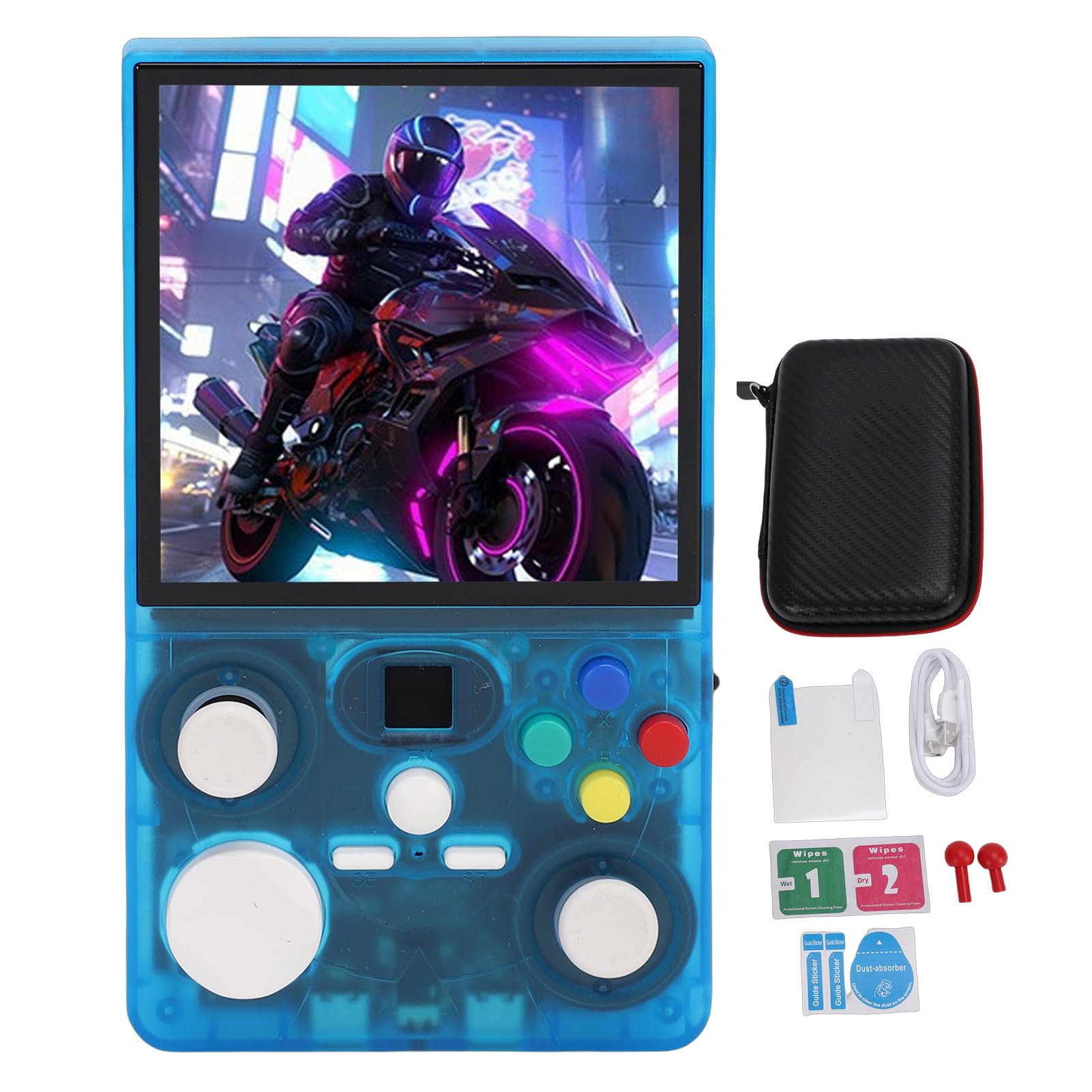 EMUKOEP Console di Gioco Portatile con Doppio Joystick con Schermo MIPI HD da 4 Pollici, Operativo Open Source Vasta Libreria di Giochi (128G)