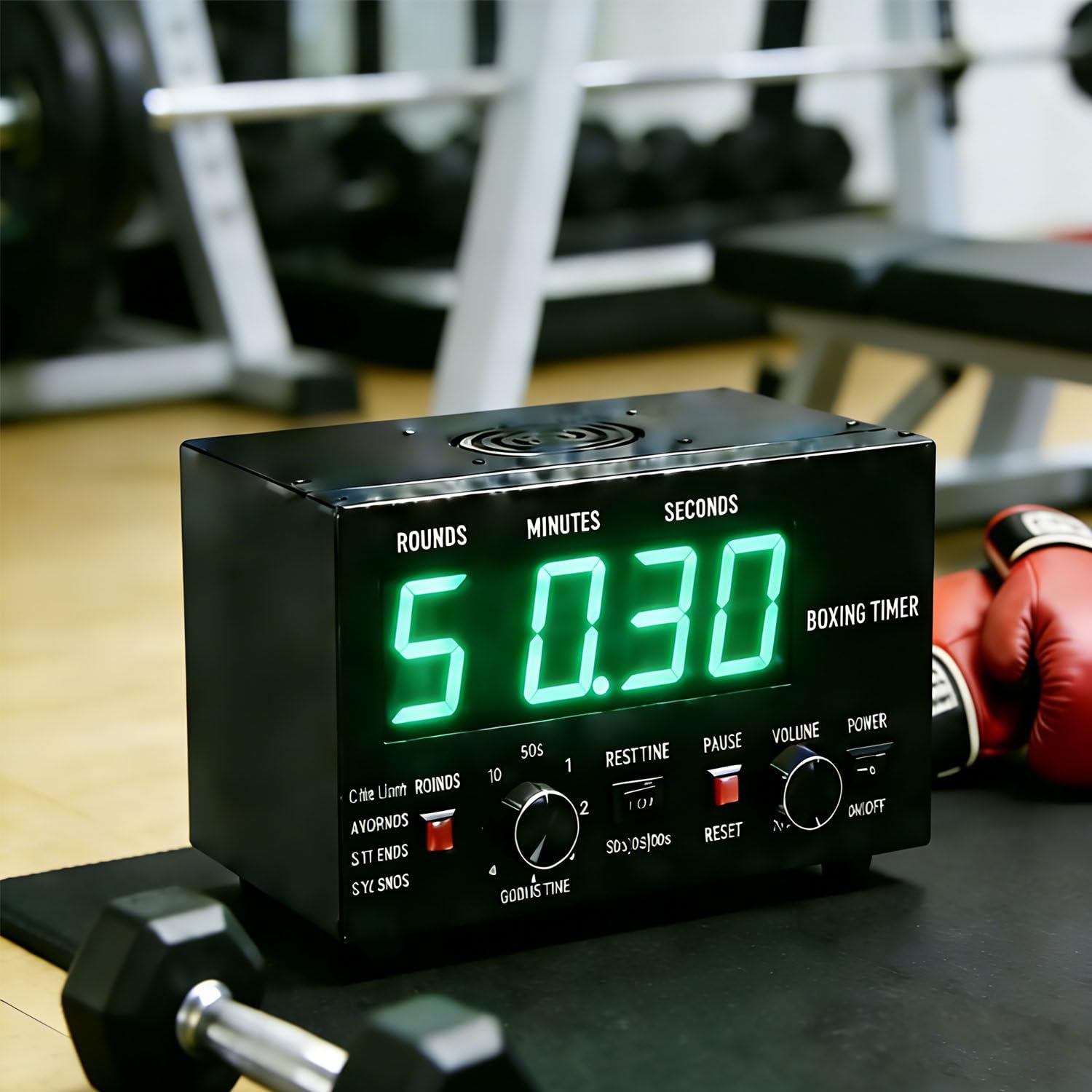 Timer Interwałowy Z Wyświetlaczem LED,Regulowany Brzęczyk Konfigurowalny Czas Treningu I Powtórzenia,Klasyczny Timer Do Treningów Muay Thai Mma Kickboxing (Zielony) green