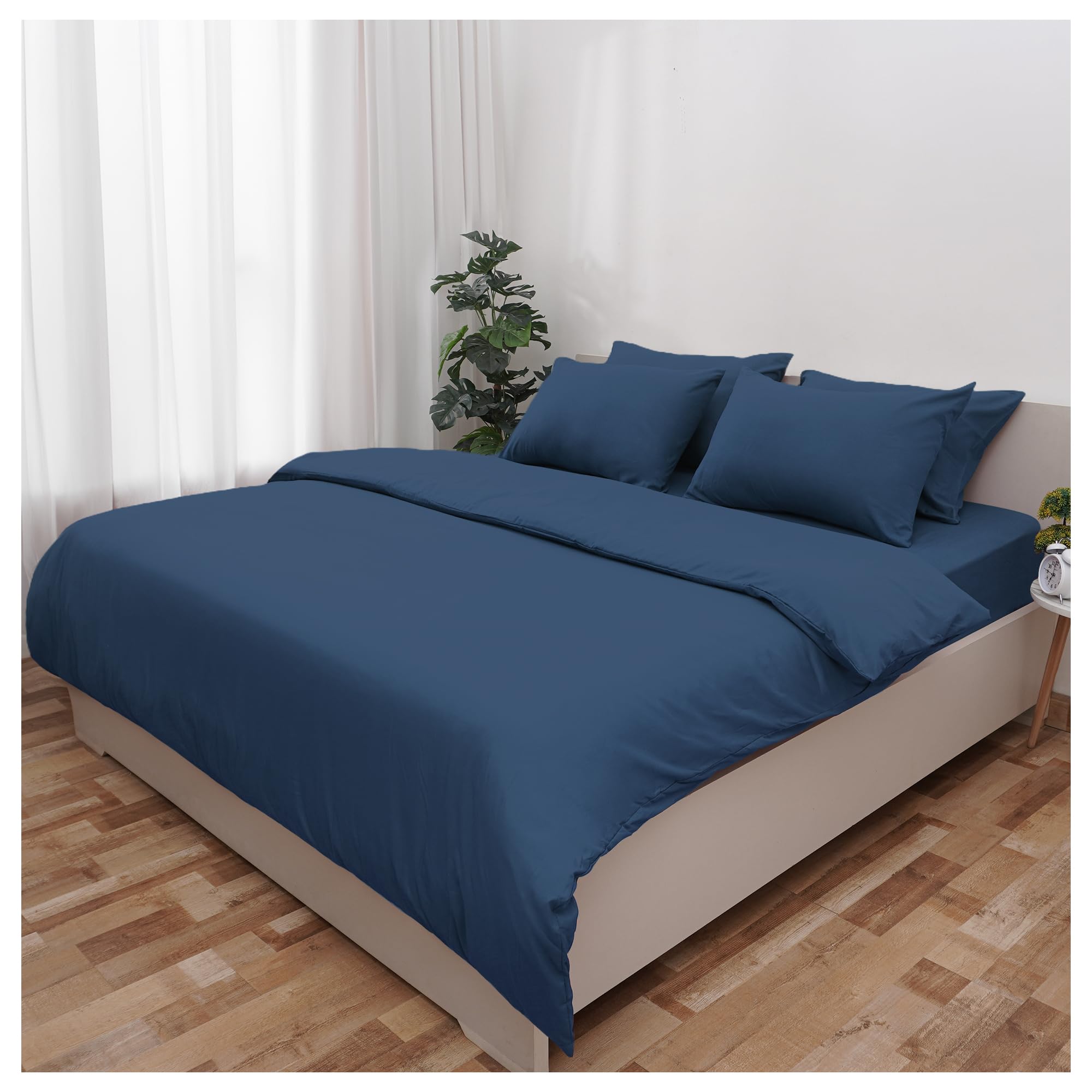 Novo Home King Size Duvet Cover Set Dark Blue โ Soft Microfibre Quilt Cover & 2 Pillowcases | Soft, Durable, Easy Care King Size Bedding for Modern Bedroom Comfort
