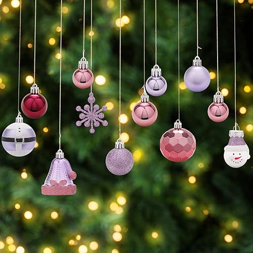 Miniatura 6 de SY Super Bang Juego de adornos de Navidad, 90 adornos colgantes de Navidad inastillables para decoración de árbol de Navidad, para interiores,