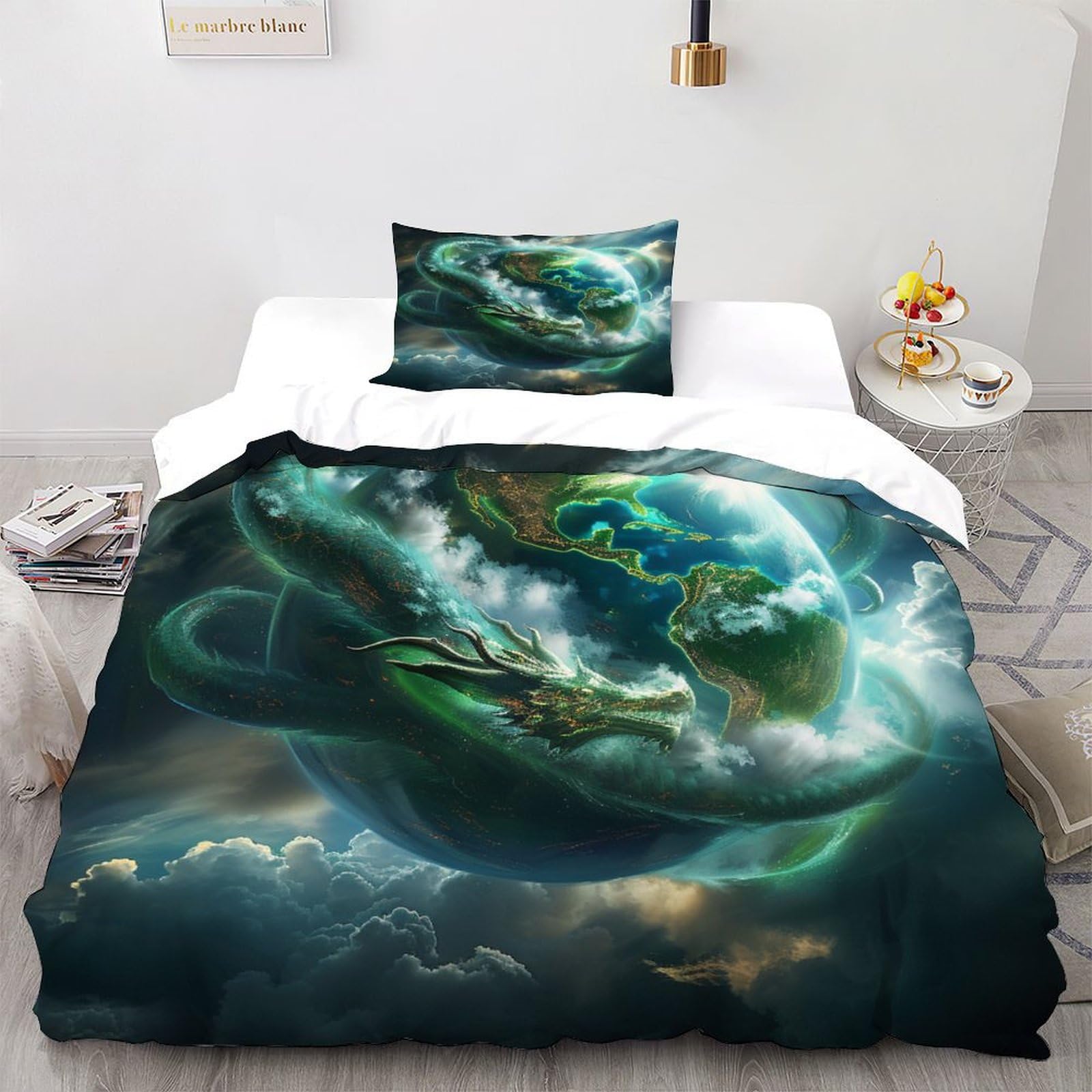 Dragon housse de couette anti-pli lit simple 135x200