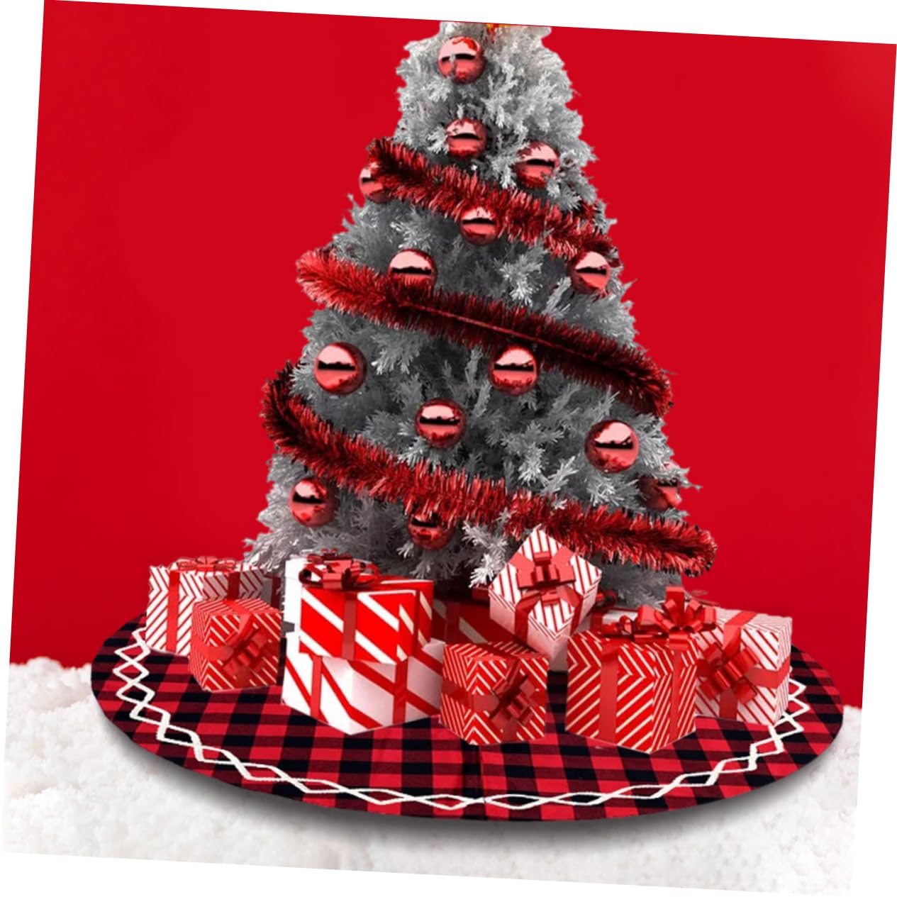 1pezzi Grembiule Per Albero Di Natale Tappeto Decorativo in Protezione Per Casa Da Aghi e Riutilizzabile Per Feste Natalizie
