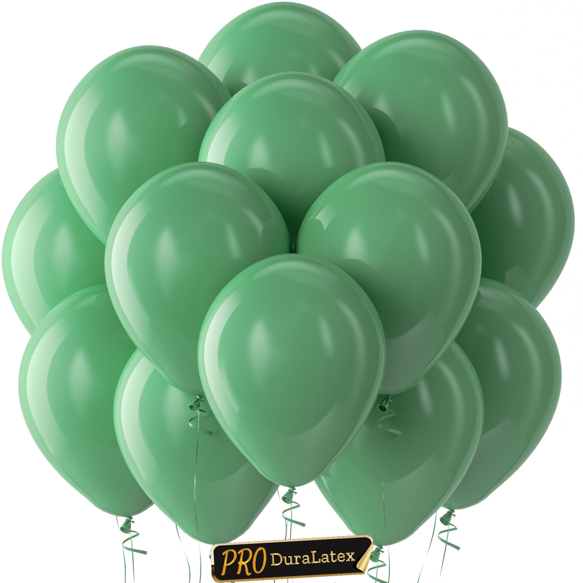 Bezente Pro Duralatex Sage Green Extra-Thick Balloons 100 Pack 12 inch