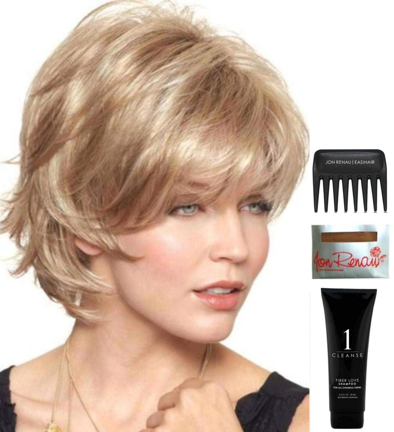 Bundle - 5 items: SKY Gradient by Noriko Wig, Christy's Wigs Q & A Booklet, Wig Shampoo, Wig Cap & Wide Tooth Comb - Color: ALMOND SPICE -R