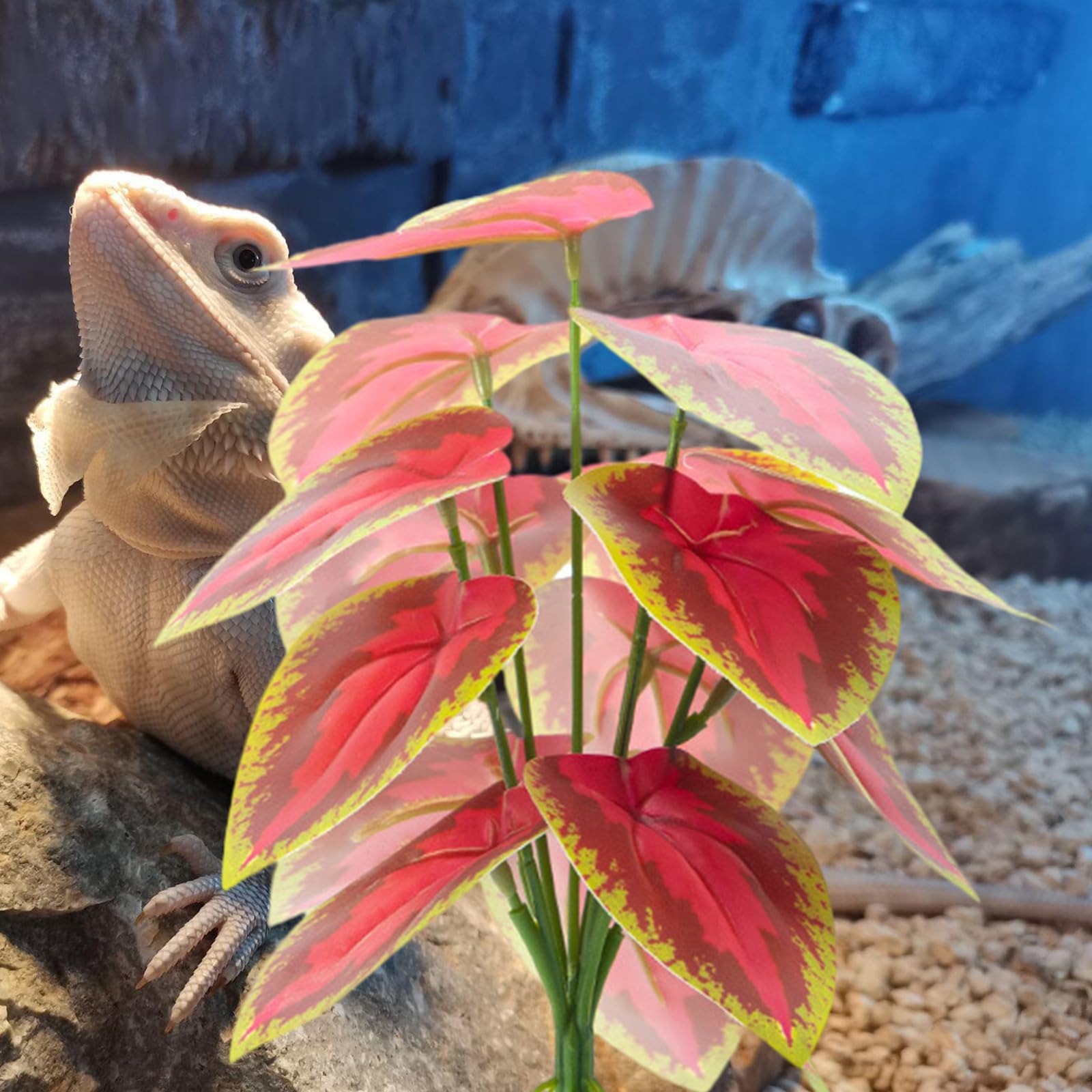 Plante pour reptiles - Plante flexible - Terrarium - Jungle Habita - Pour lézards et serpents - Décoration fausse plante