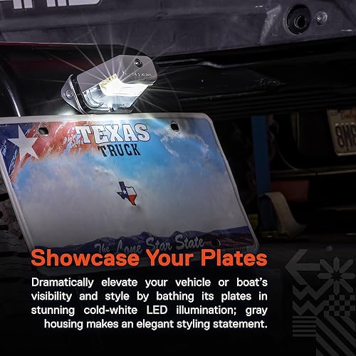 Miniatura 10 de Luz LED para placa de matrícula de remolque montaje en superficie DOT FMVSS 108 SAE L acabado cromado impermeable 12 V DC Luces de matrícula para