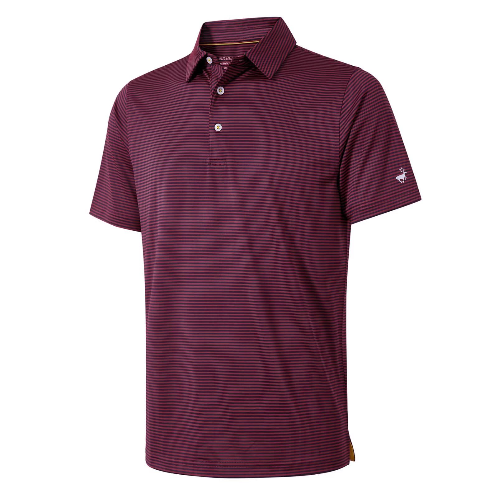 Camisa de golf para hombre, absorbe la humedad, ajuste seco, rendimiento deportivo, manga corta, a rayas, polo de golf para hombre