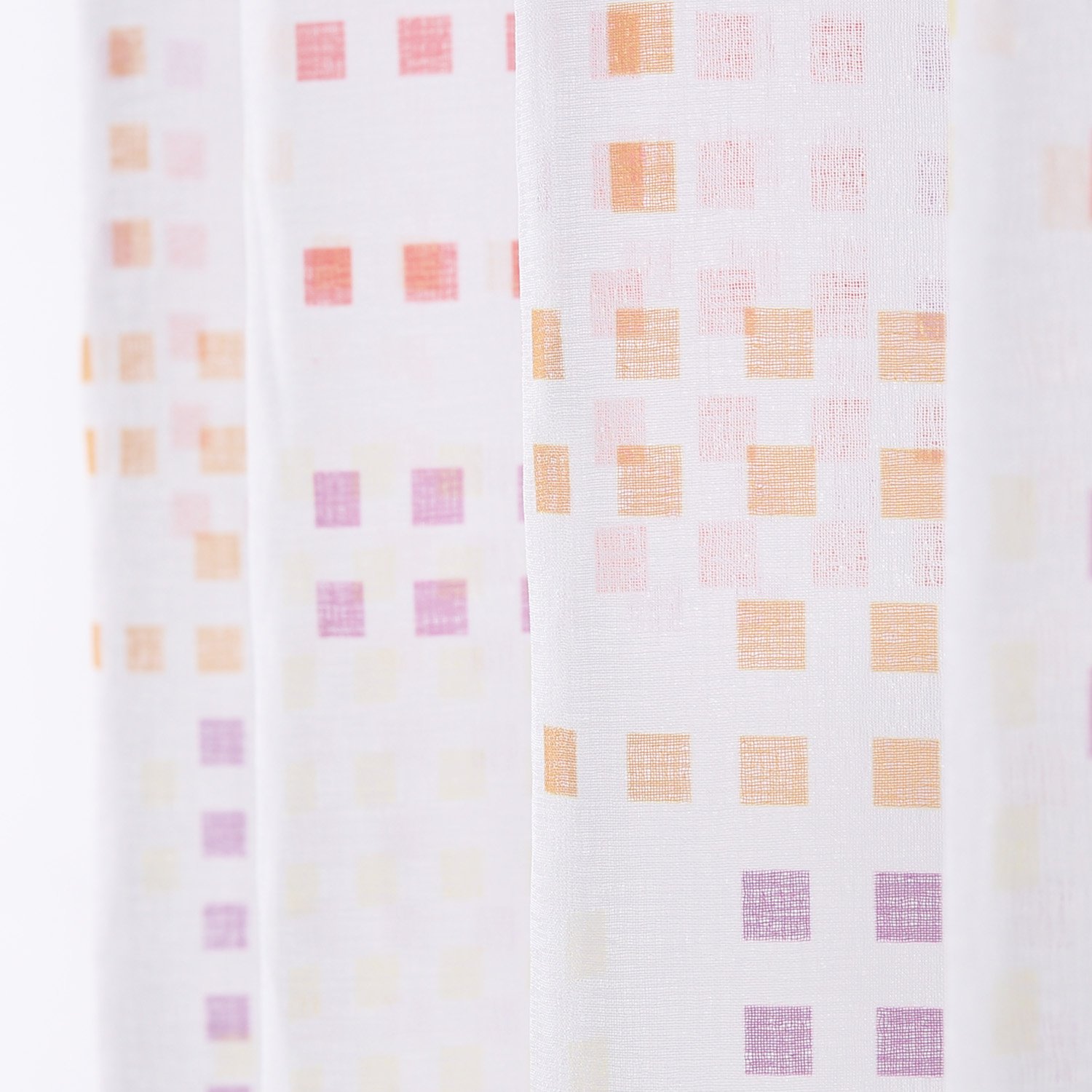 Deconovo - Cortinas para ventana con diseño de rejilla, aspecto de lino sintético, con ojales