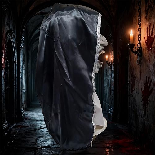 Miniatura 8 de Máscara de Halloween para adultos, máscara de zombi, máscara de vampiro, reutilizable con cintas elásticas ajustables para las orejas, máscara de