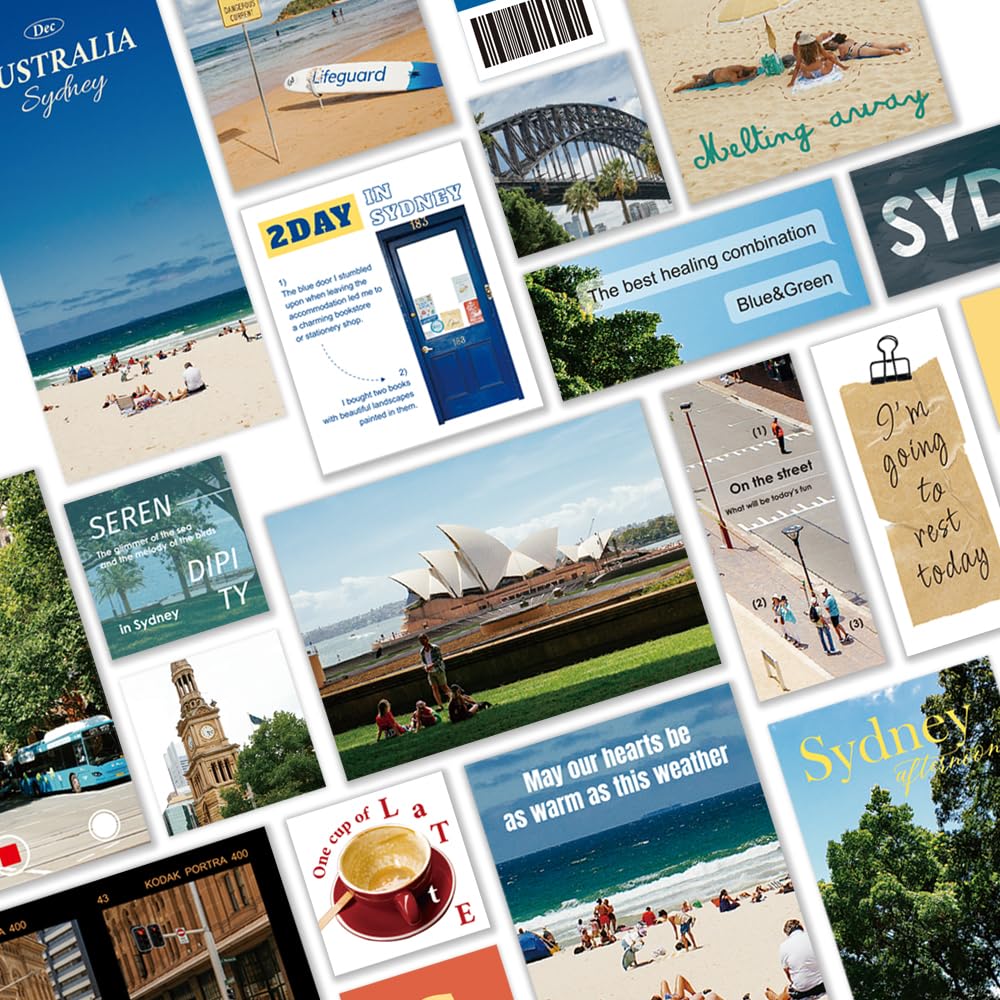 Autocollants imperméables Sydney lot de 102 stickers variés et fantaisie pour loisirs créatifs