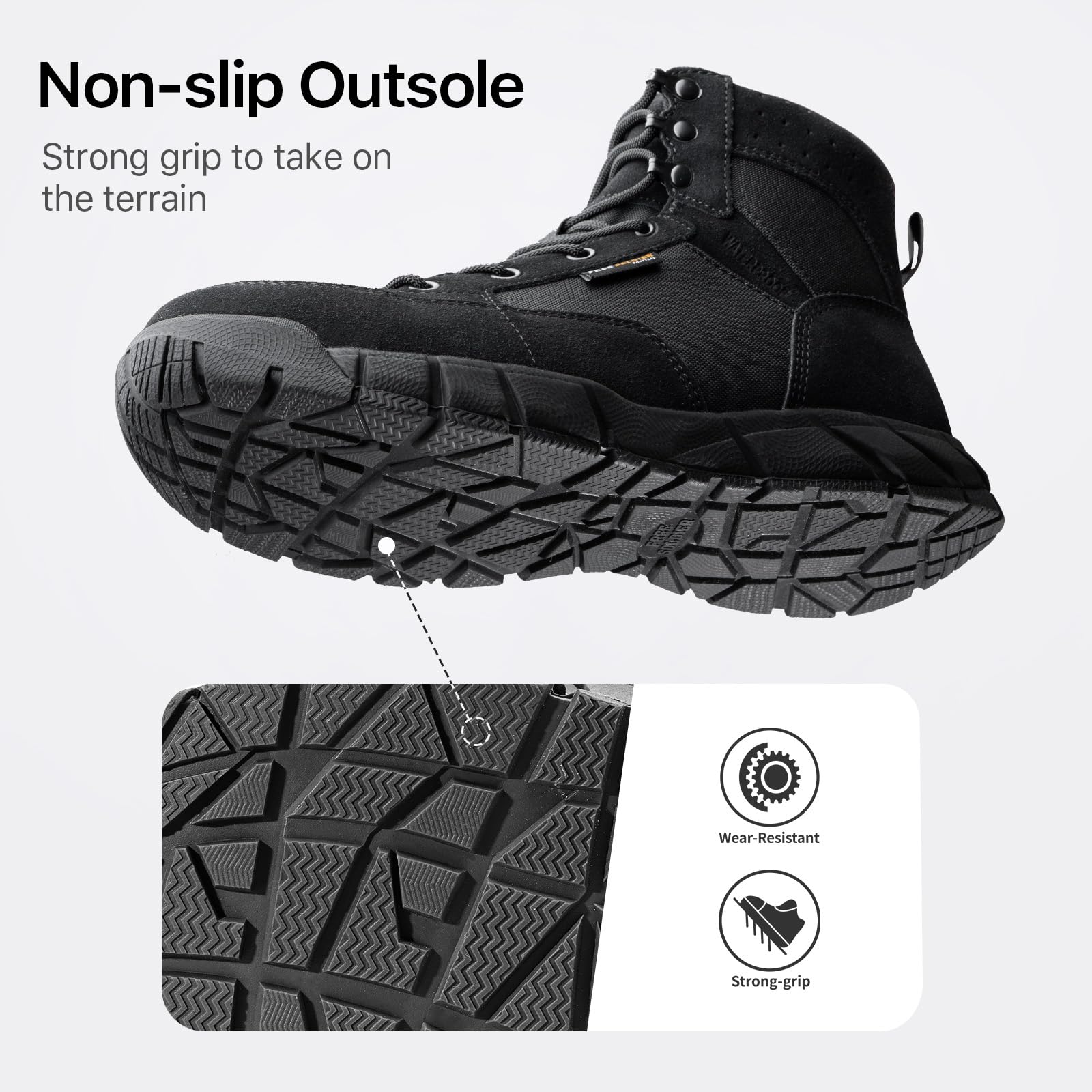 FREE SOLDIER Herren Stiefeletten Ultralight Military Tactical Arbeit Stiefel Knöchelhoch 6" Inch Zoll Spitze bis atmungsaktiv Desert Boots