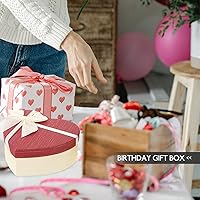 Vista 5 de DECHOUS 3 cajas en forma de corazón con tapas, cajas de cinta de boda para vacaciones, Navidad, boda, día de San Valentín, cumpleaños, cajas