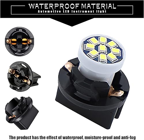 Miniatura 6 de 10 luces LED T10 para instrumento para automóvil, 2016 9SMD W5W 6000-6500K IP65 impermeable no polar, accesorios de iluminación de repuesto