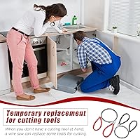 Vista 6 de 4 piezas de sierra de cable de acero inoxidable, sierra de alambre de metal de mano de bolsillo, herramientas de corte de cuerda de supervivencia