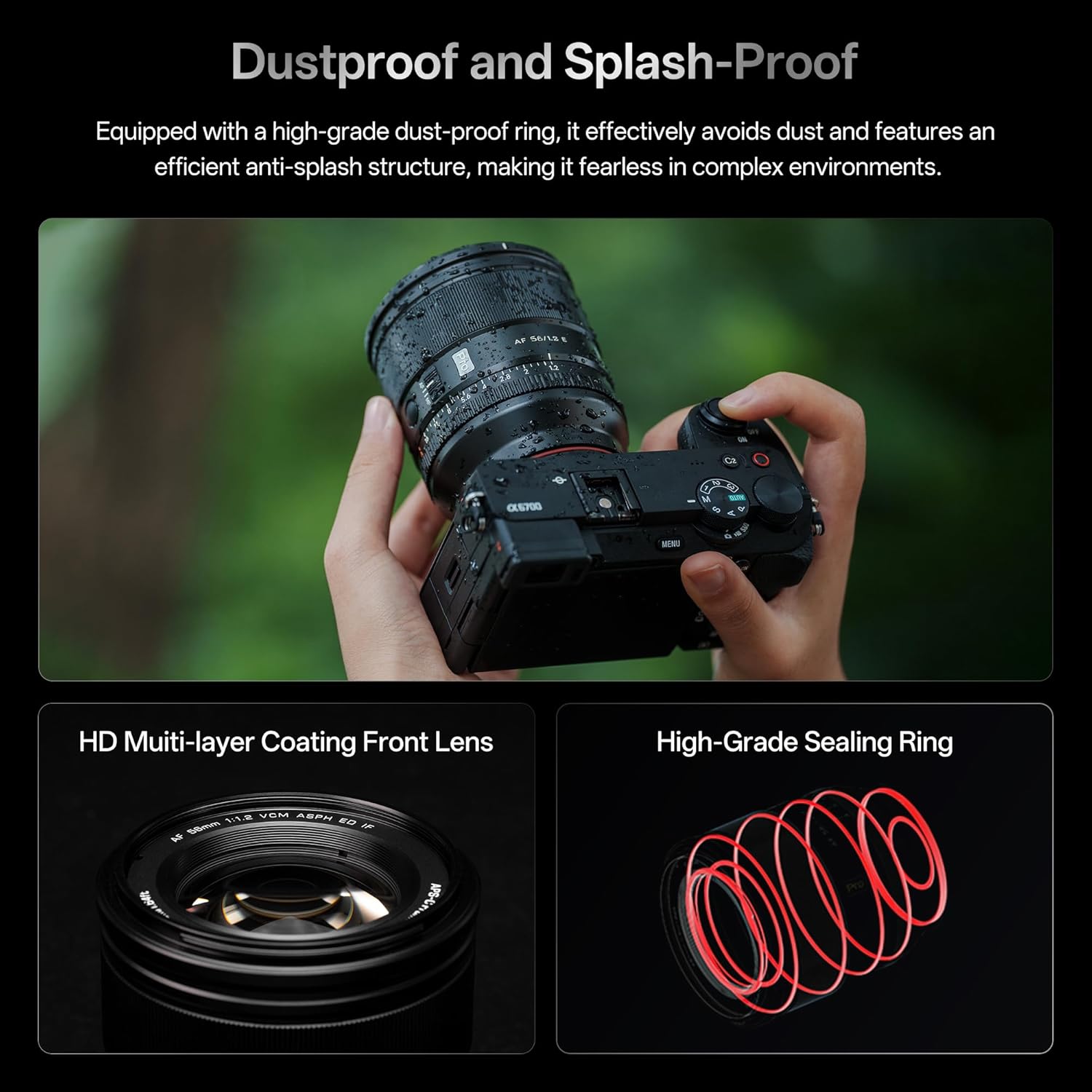 VILTROX AF 56mm F1.2 Pro E Lens for Sony E Mount, 56mm f/1.2 Wide-Angle Fixed-Focus APS-C Lens with HyperVCM Motor Compatible with Sony Camera a7IV a7RV a9II a7CII ZVE1 A1 a6700 a6400