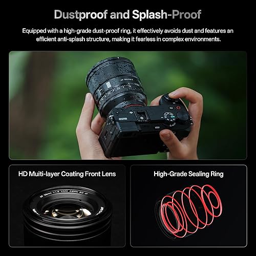 Vista 50 de VILTROX 75mm f/1.2 E Lente para Sony E Mount, Lente PRO 75mm f1.2 de Enfoque Automático de Primera Calidad Compatible para Cámaras sin Espejo Sony E