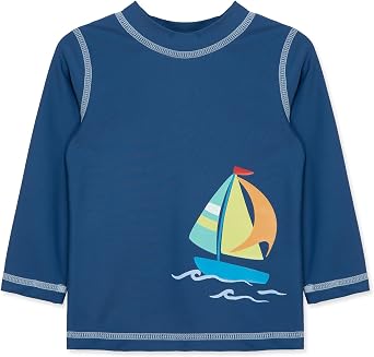 Little Me Clothes for Baby Boys Long Sleeve Rash Guard, 6 Months - 4 Toddler