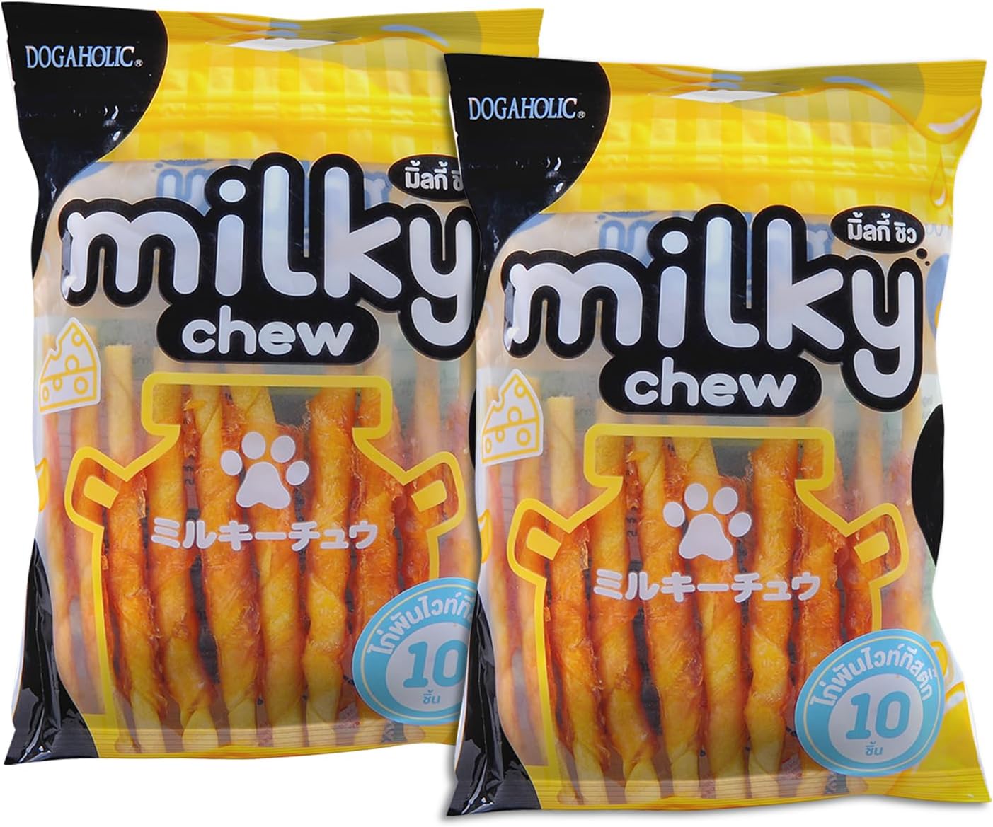 Milky Chew Stick Style Treats for Dogs of All Ages & Sizes | Premium Cheese & Chicken Flavored Dog Snacks | Strengthens Teeth & Bones | Healthy, Tasty & Nutritious Treats โ Pack of 2