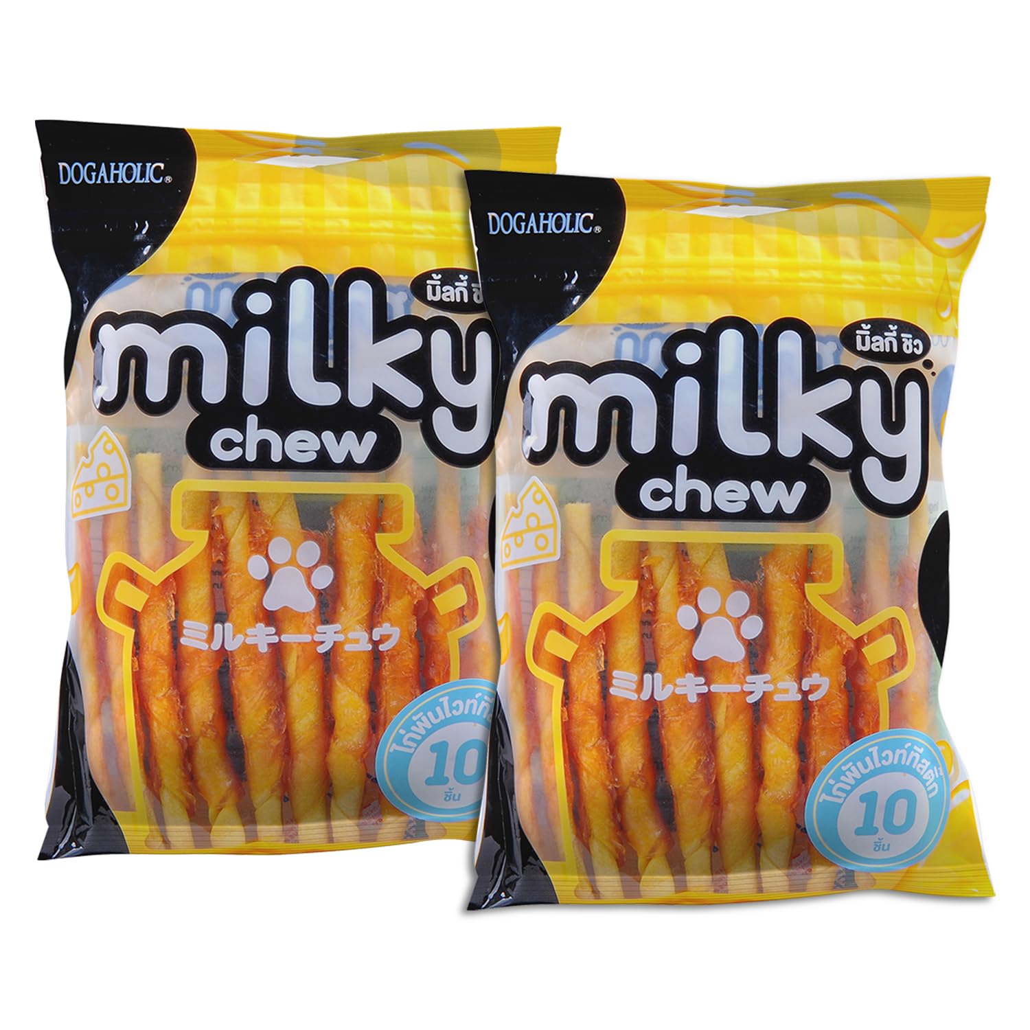 Milky Chew Stick Style Treats for Dogs of All Ages & Sizes | Premium Cheese & Chicken Flavored Dog Snacks | Strengthens Teeth & Bones | Healthy, Tasty & Nutritious Treats – Pack of 2