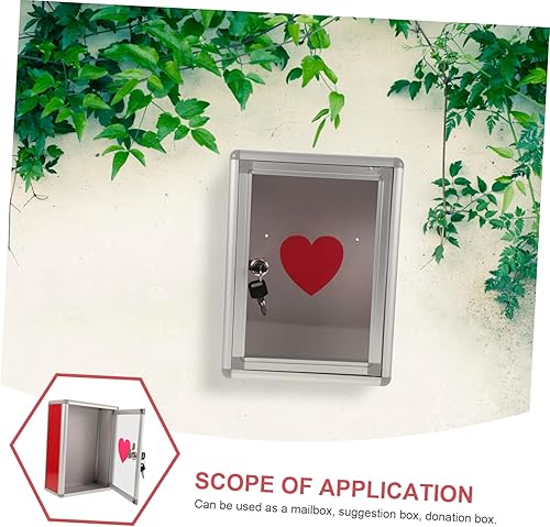 Miniatura 8 de 1pc Box Suggestion Box Wall Mount Donation Box Donation Box with Lock Metal Mailbox Wall Mount Mailbox Sturdy Collection Box Metal Collection Box