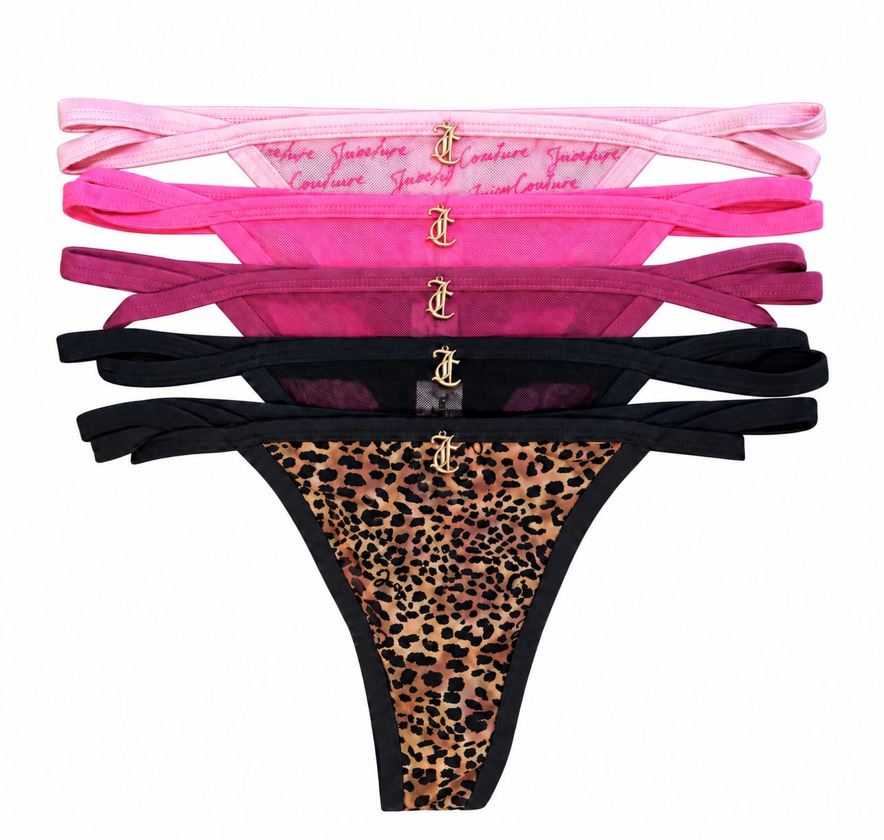 Juicy Couture G-String aus Netzstoff, Unterwäsche, 5er-Pack