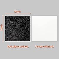 Vista 2 de Simetufy Black Glitter Cardstock - 15 Sheets 12" x 12" Cardstock for Cricut, DIY Projects, Scrapbooking, Invitations - 250 GSM Easy to Cut