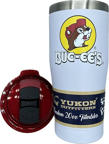 Miniatura 3 de Buc-ee's White Stainless Steel Freedom Tumbler With Color Logo, Double Wall Vacuum Insulated, Tinted Slide Lid, Powder Finish, 20 Ounces