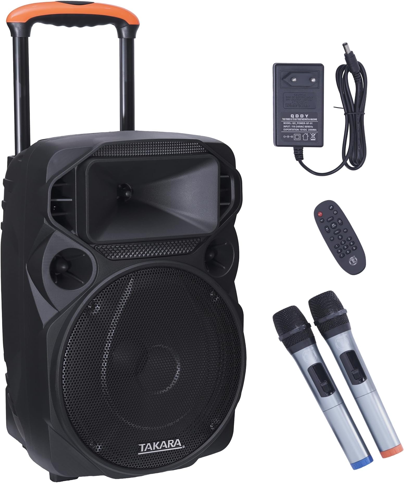 Portable Trolley Speaker with 2 Wireless Mic with Audio Recording
