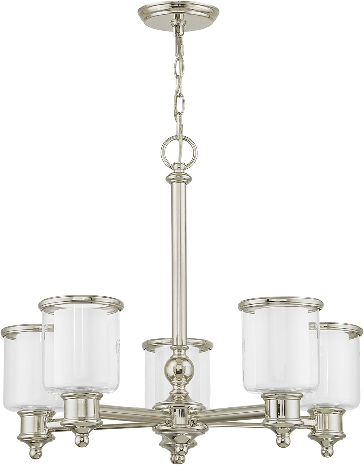 Best Review Livex Lighting 40205-35 Transitional Five Light Chandelier from Middlebush Collection in Polished Nickel Finish Best Quality 🔥 Livex Lighting 40205-35 Transitional Five Light Chandelier from Middlebush Collection in Polished Nickel Finish