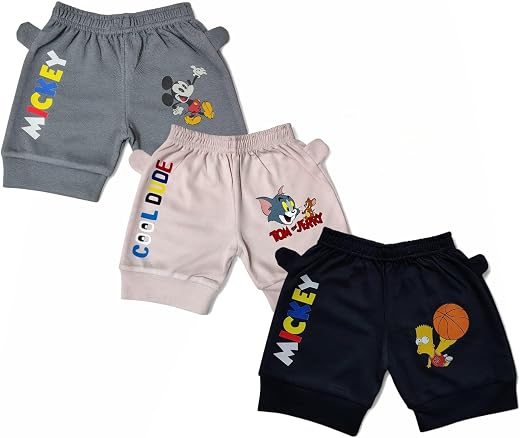 Artifii Baby Shorts Half Nikar Soft Cotton Half Pants Ear Print Regular Fit Shorts, Nikkar, Chadda, Bermunda, Casual Boxer...