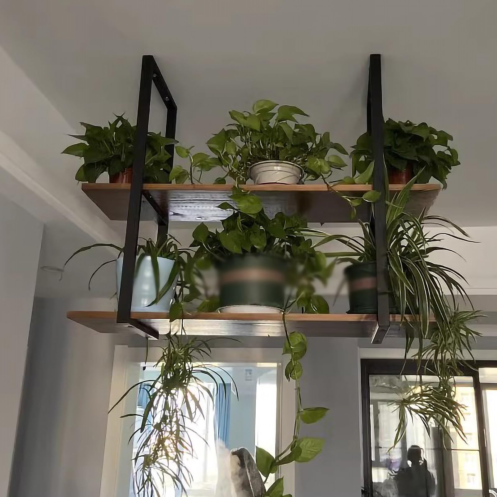 Staffa per mensola galleggiante per carichi pesanti 30 cm x 80 cm (senza tavola), staffa per mensola per montaggio a parete a 2 strati per montaggio a soffitto, staffe di supporto per mensola sospesa