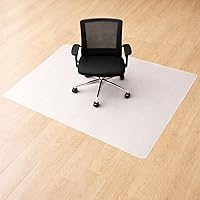 Vista 2 de Marvelux Tapete antideslizante para silla para suelos duros, 29 x 46 pulgadas, protector de piso de madera dura de oficina blanco duradero