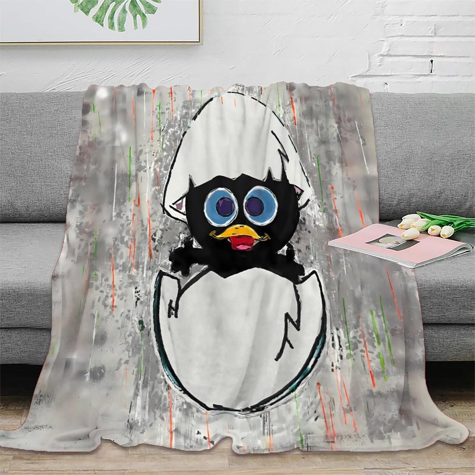 Couverture poussin 3D pour soirées cocooning en colocation