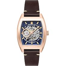 Thomas Earnshaw Mens 40mm Heritage Wellington Skeleton Automatic Watch with Leather Strap ES-8302