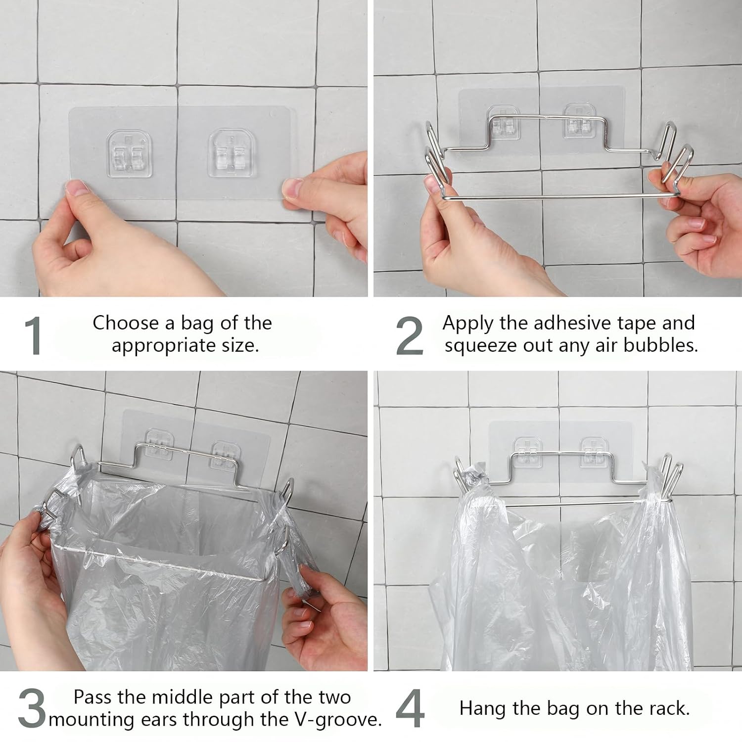Hanging Trash Can Under Sink Bag Hanger