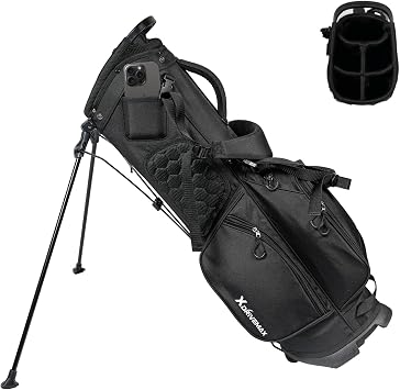 XDriveMax Golf Stand Bag - Lightweight 8-Way & 5-Way Dividers | Includes insulated cooler pocket, dual strap, and rain cover, offering versatile storage and comfort.