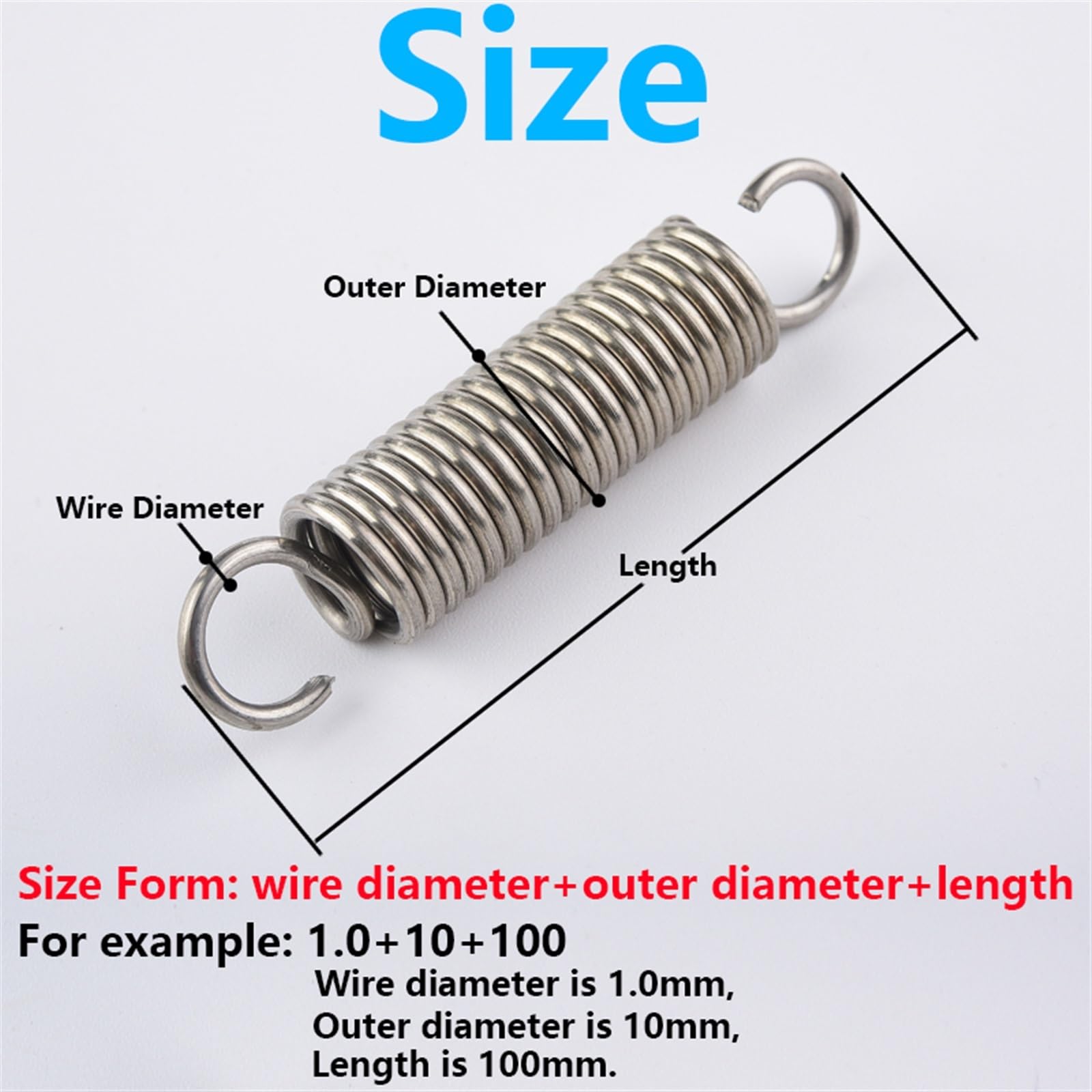 Resorte De ExtensióN Resorte de tensión extensión helicoidal cilíndrico con gancho en forma S acero inoxidable Resortes comprimidos extendidos(70mm (5Pcs),5MM_37*1.2CM)