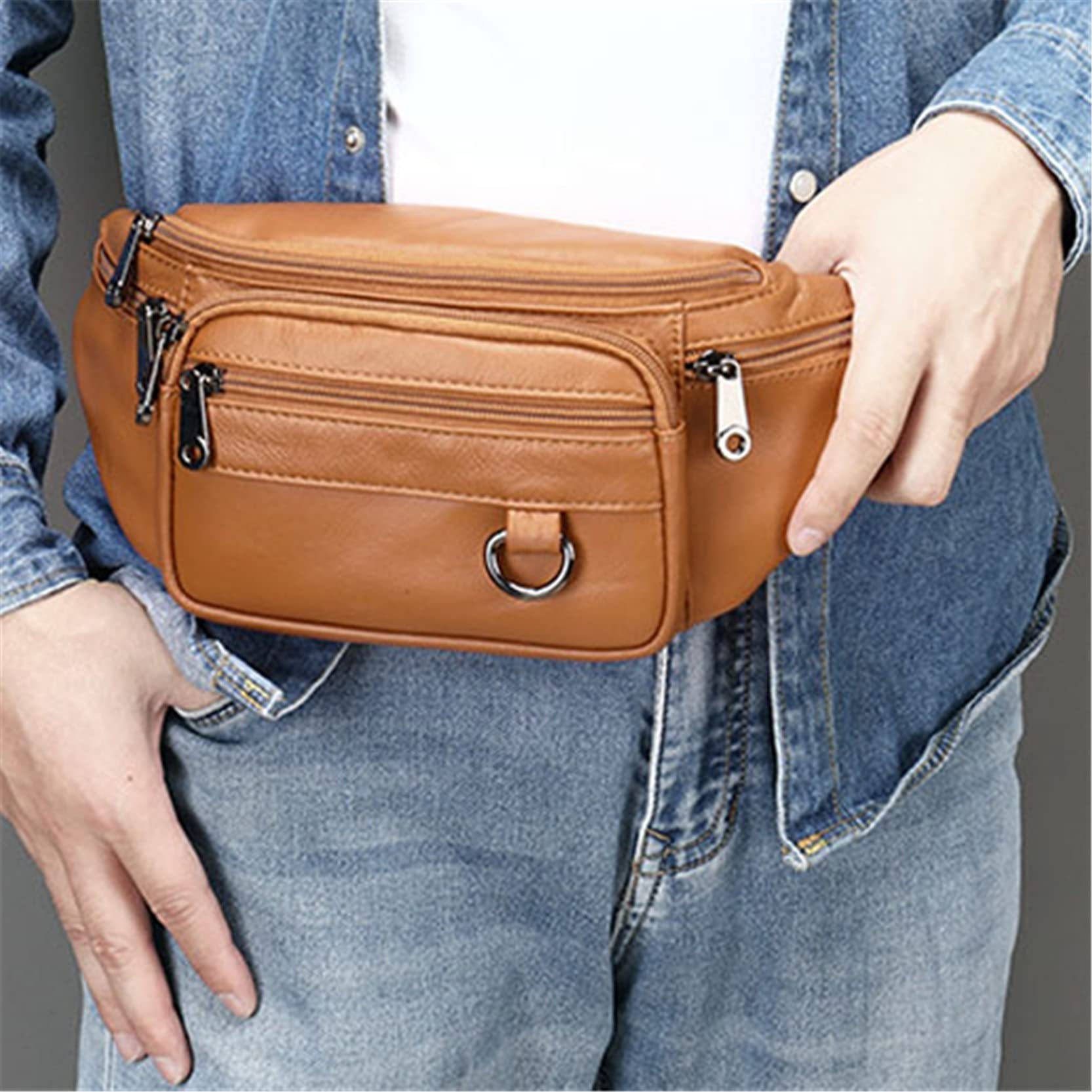 Męska damska nerka nerka nerka, nerka z prawdziwej skóry, torba na klatkę piersiową, moda biodrowa, torba na talię, etui na telefon dla mężczyzn i kobiet, podróż, wędrówki, bieganie, jazda na rowerze, chodzenie, talia, fantazyjna torba dla kobiet, mężczyz