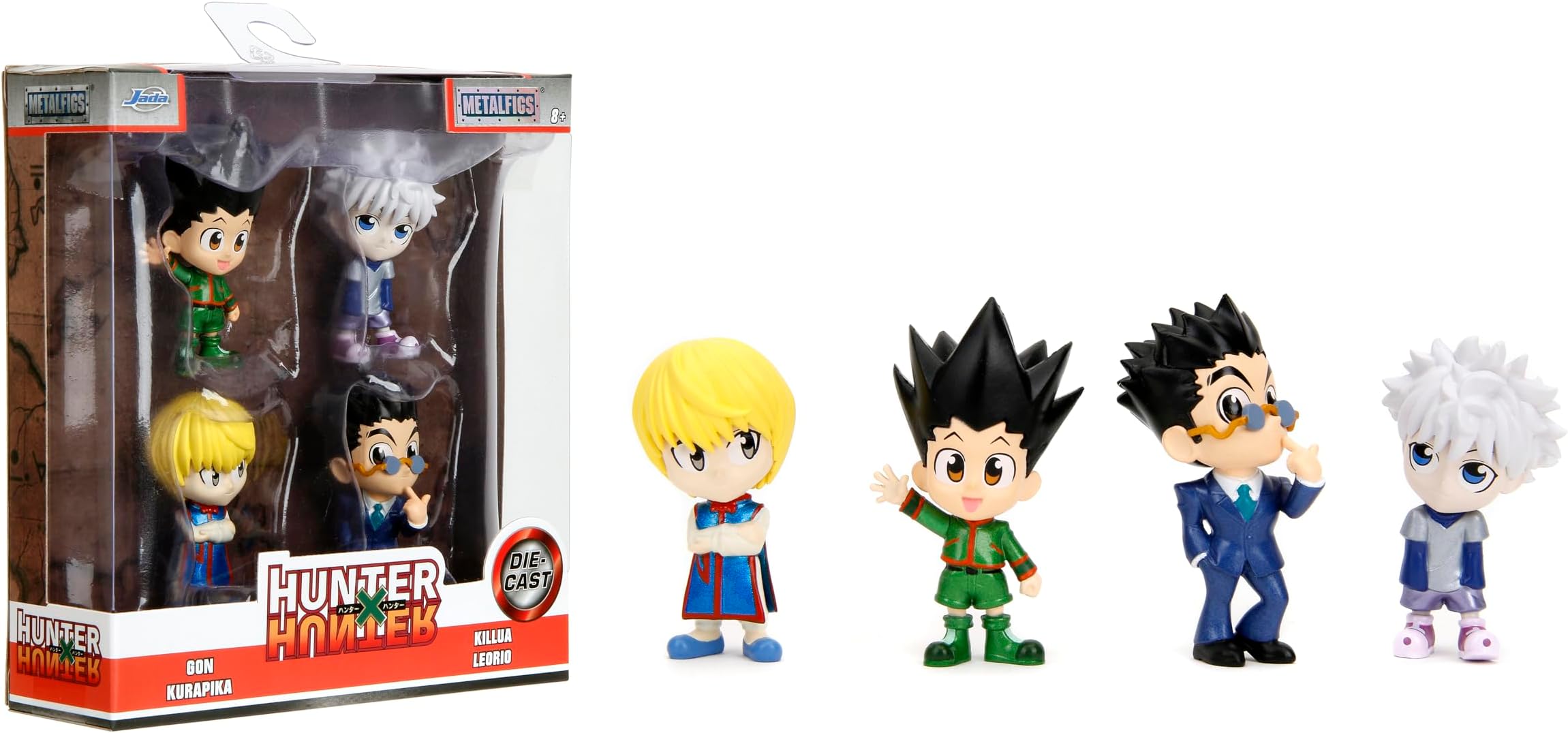 Hunter x Hunter Metalfigs 2.5" 4 Pack (Gon, Killua, Kurapika, Leorio) - Collectible Die-Cast Figures - Authentic Designs, Premium Quality - Toys for Adults & Kids