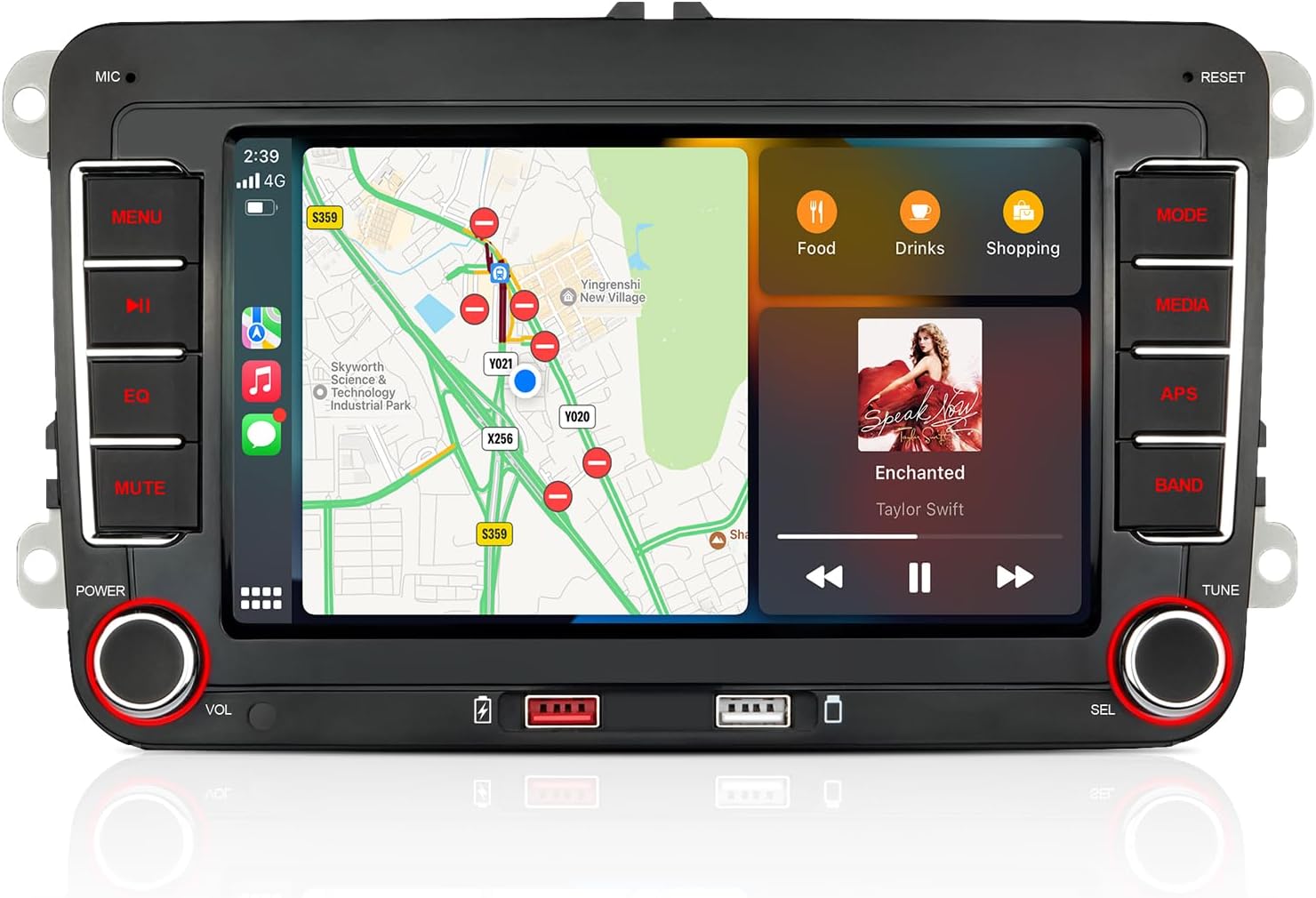 Car Radio for Volkswagen VW Golf MK5 MK6 Jetta Beetle Passat Sharan Tiguan Touran Seat Polo with Wireless Carplay & Android Auto, 7 inch VW Stereo Touch Screen with FM AM Radio (7 inch)