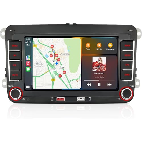 Car Radio for Volkswagen VW Golf MK5 MK6 Jetta Beetle Passat Sharan Tiguan Touran Seat Polo with Wireless Carplay & Android Auto, 7 inch VW Stereo Touch Screen Linux