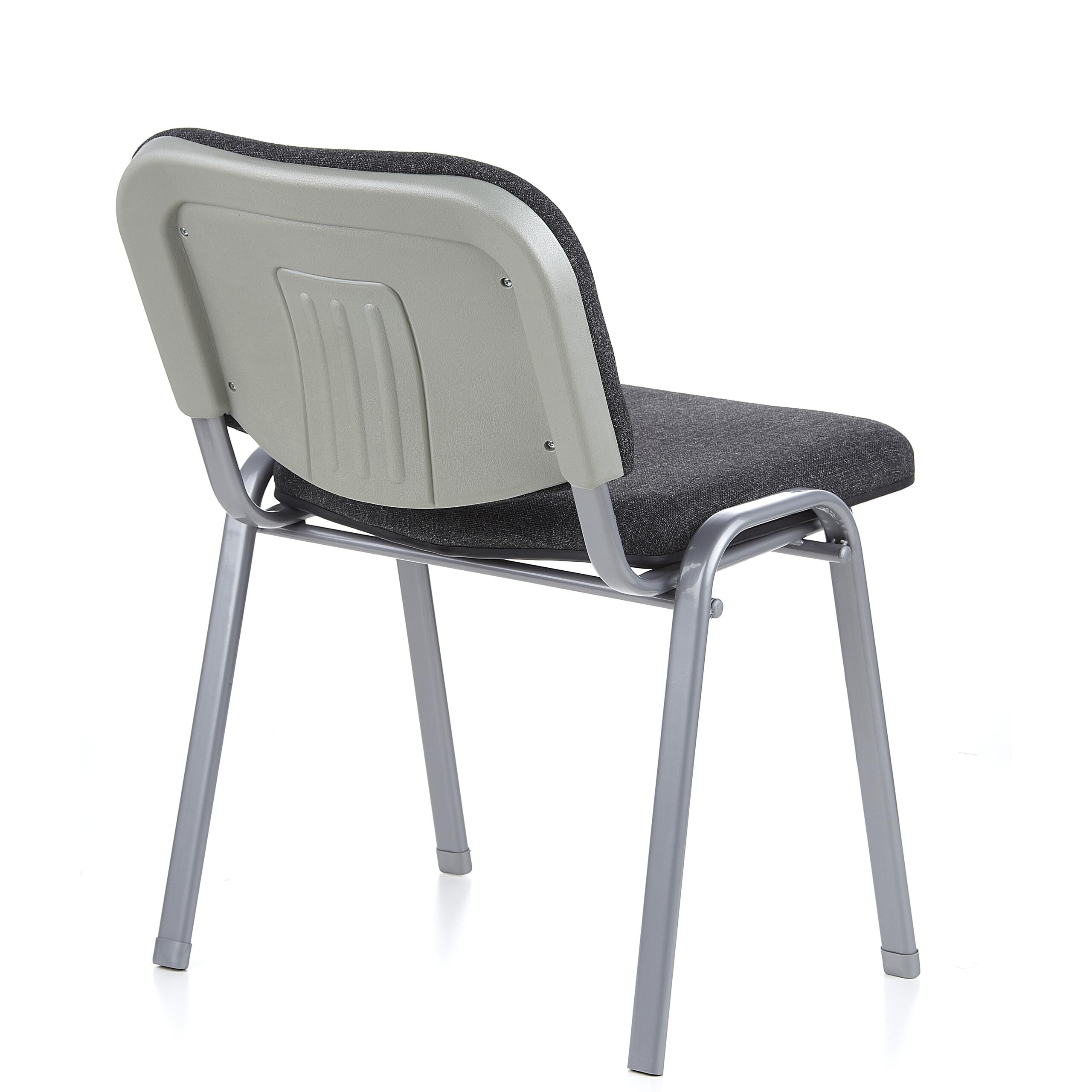 HJH Office 704120 Sedia da Conferenza XT 600 Rivestita, Riunioni e Attesa Con Schienale, Tessuto Antracite/Argento