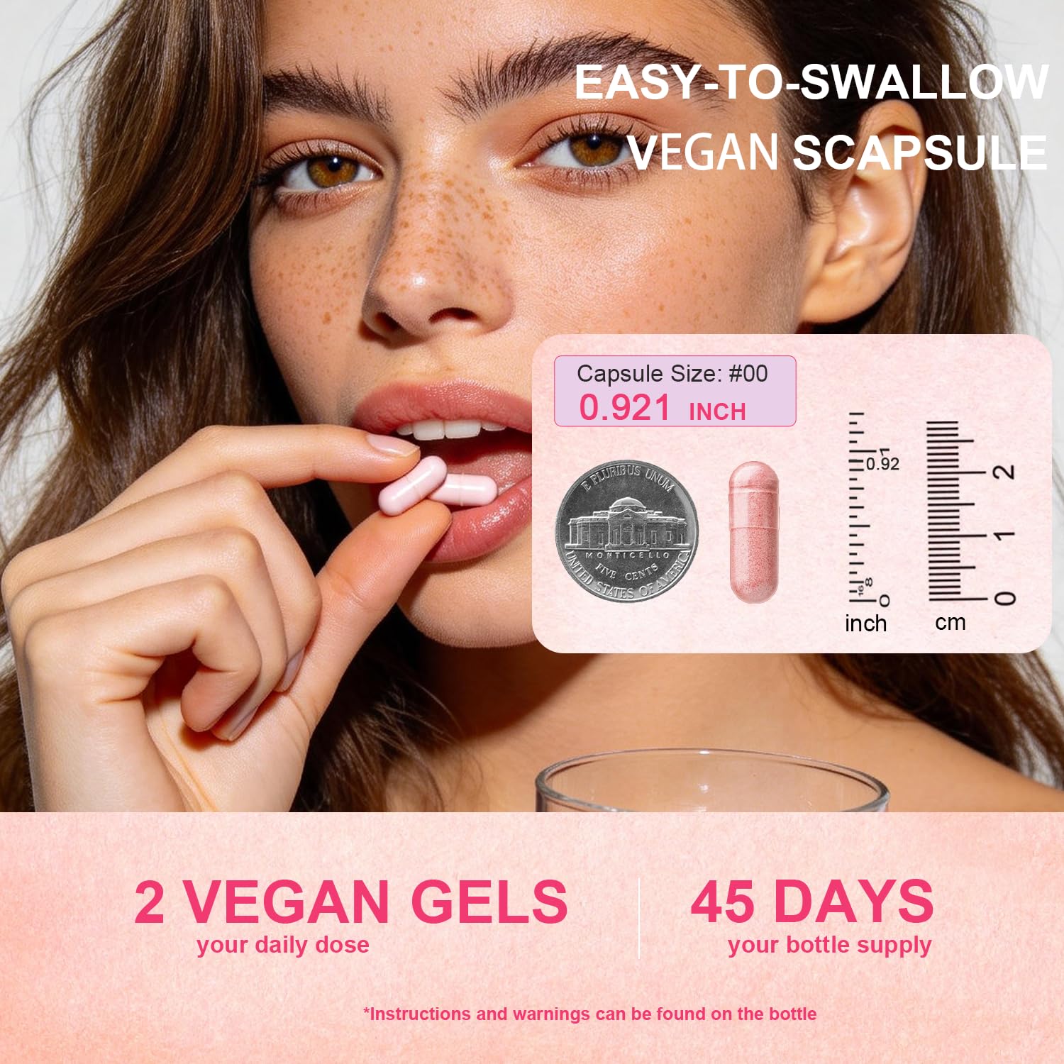 Vegan Collagen Booster with Biotin 10,000 mcg, Hyaluronic Acid, Bamboo Silica, Vitamin C & Zinc, Plant Based Hair Skin & Nails Support for Women & Men, 90 Vegan Capsules — Amazon image 8