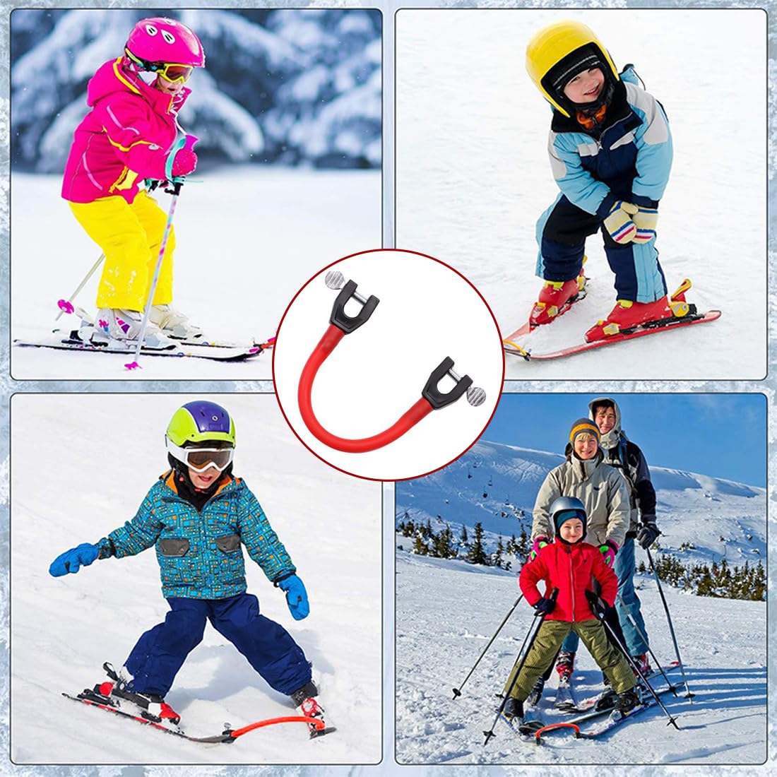 EIHI Connecteur de Pointe de Ski pour Enfants, Connecteur de Ski Portable Aide à l'Entraînement au Ski Accessoires de Snowboard pour Enfants, Débutants